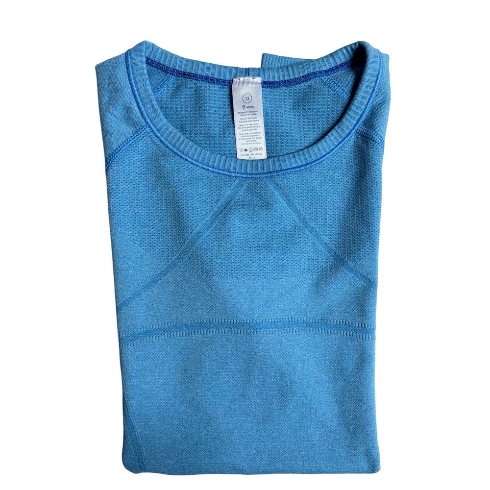 Ivivva By Lululemon Swiftly Fly Tech Short Sleeve T-Shirt (Blue) - 12